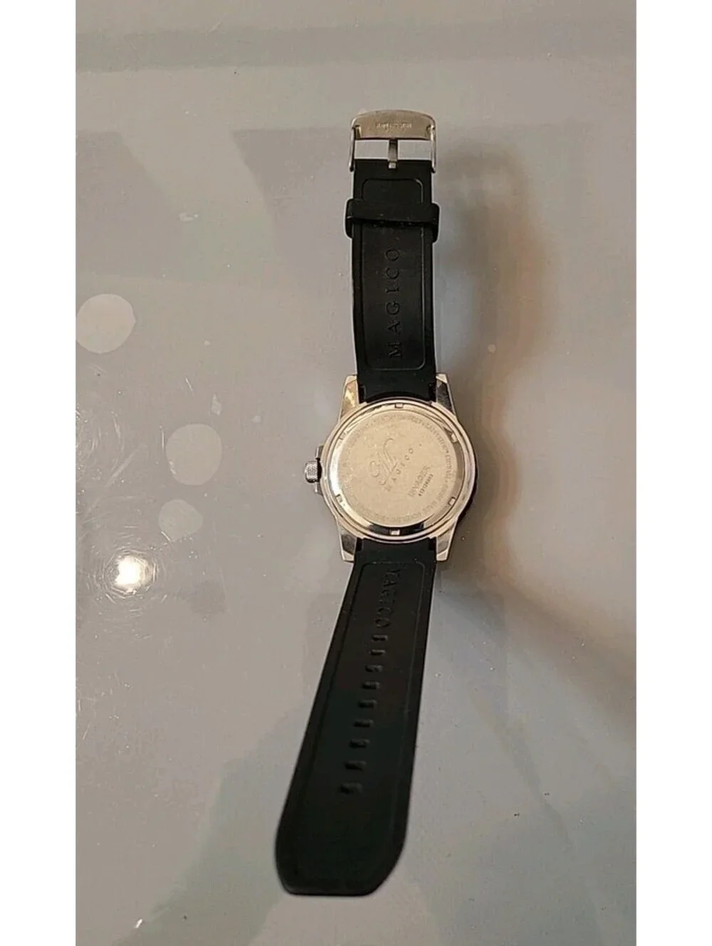 Magico Invader WR100m/330Ft Men's Wristwatch Black Silver Tone 49/52mm Works 9